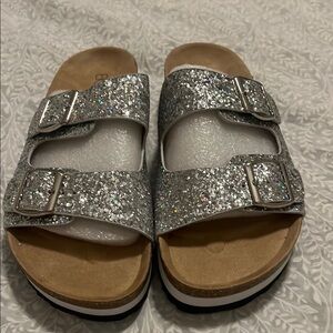 Corkys Silver Glitter Sandals